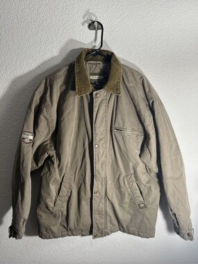 Vintage NO FEAR Mens Large Corduroy Collar Bomber Jacket 90s Y2K Heavy